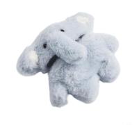 Coque de protection en silicone avec motif éléphant bleu en peluche, pour AirPods 1-4, extérieur en fausse fourrure, design 3D mignon pour AirPods Pro/Pro 2/3/4, compact 10 x 8 x 3 cm, accessoire de