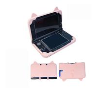Coque de protection en silicone avec oreilles de chat compatible avec Nintendo 3DS XL, couverture complète résistante aux chutes (rose)