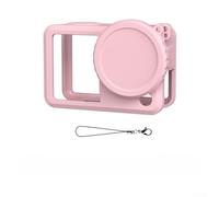 Coque de protection en silicone compatible avec caméra Action 6, coque souple et flexible anti-rayures et résistante aux chocs avec découpes précises, revêtement d'huile agréable au toucher (rose)