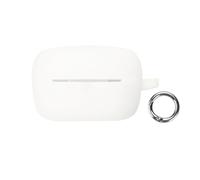 Coque de Protection en Silicone écouteurs pour Baseus WM02s Coque Portable résistante aux Rayures et aux Chocs, en Silicone Souple, avec Mousqueton,Blanc