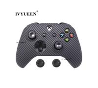 Coque de protection en silicone et fibre de carbone noire pour manette Xbox One X S, impression par