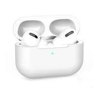 Coque de protection en silicone pour AirPods 4 - Anti-rayures et absorption des chocs avec mousqueton - Protection intégrale du corps - Blanc