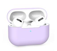Coque de protection en silicone pour AirPods 4 - Anti-rayures et absorption des chocs avec mousqueton - Protection intégrale du corps - Blanc (violet)