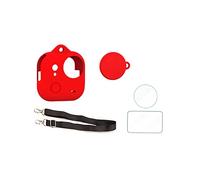 Coque de protection en silicone pour appareil photo Insta.360 Go Ultra, coque de protection avec écran et film d'objectif pour Insta.360 Go Ultra, Equip bouchon d'objectif et cordon (rouge)