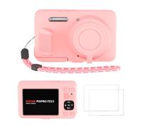 Coque de protection en silicone pour appareil photo Kodak PIXPRO FZ55, kit de protection complet composé d'une coque, d'une dragonne et de 2 films en verre anti-rayures pour une protection quotidienne