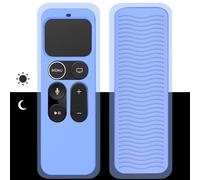 Coque de protection en silicone pour Apple TV 4K 4ème et 5ème génération Siri Remote Coque de protection antidérapante (Blue Glow)