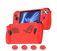 Coque de protection en silicone pour ASUS Rog Ally, coque en silicone antidérapante antichoc pour console de jeu ASUS Rog Ally avec poignées antidérapantes pour les pouces (rouge)