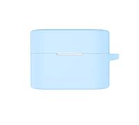 Coque de protection en silicone pour casque Sony WF-1000XM6 - Souple - Résistante aux chocs et à la poussière - Avec crochet - Bleu ciel