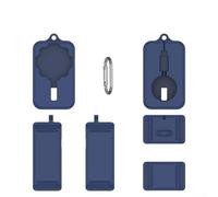 Coque de protection en silicone pour chargeur Oura Ring 4 avec design innovant de rangement de cordon (bleu)