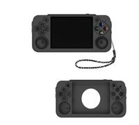 Coque de protection en silicone pour console de jeu ANBERNIC RG35XX H - Couleur unie - Noir