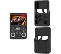 Coque de protection en silicone pour console de jeu R36S - Protection anti-rayures et anti-chute - Couleur unie - Noir