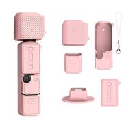 Coque de protection en silicone pour DJI Osmo Pocket 4/3, coque souple avec support de base et dragonne - Protection complète de l'écran de l'appareil photo - Accessoires de protection, rose, Coque de