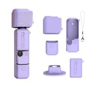 Coque de protection en silicone pour DJI Osmo Pocket 4/3, coque souple avec support de base et dragonne - Protection complète de l'écran de l'appareil photo - Accessoires de protection, violet, Coque
