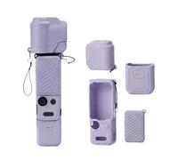 Coque de protection en silicone pour DJI Osmo Pocket 4, coque intégrale souple avec protection d'écran et sangle anti-perte, accessoires de protection complète pour appareil photo, violet, Coque de