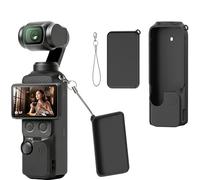 Coque de protection en silicone pour DJI Osmo Pocket 4 - Kit 3 en 1 - Housse de protection souple + protection d'écran + corde anti-perte, protection complète anti-rayures et prise en main confortable