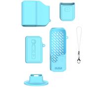 Coque de protection en silicone pour DJI Osmo Pocket 4 Pro, housse souple anti-rayures et antichoc pour objectif d'appareil photo, kit de protection complet pour voyage, Ensemble de 5 pièces - Bleu