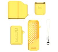 Coque de protection en silicone pour DJI Osmo Pocket 4 Pro, housse souple anti-rayures et antichoc pour objectif d'appareil photo, kit de protection complet pour voyage, Ensemble de 4 pièces - Jaune