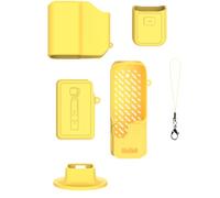 Coque de protection en silicone pour DJI Osmo Pocket 4 Pro, housse souple anti-rayures et antichoc pour objectif d'appareil photo, kit de protection complet pour voyage, Ensemble de 5 pièces - Jaune
