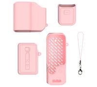 Coque de protection en silicone pour DJI Osmo Pocket 4 Pro, housse souple anti-rayures et antichoc pour objectif d'appareil photo, kit de protection complet pour voyage, Ensemble de 4 pièces - Rose