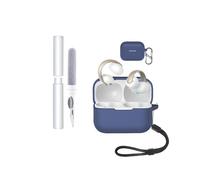 Coque de protection en silicone pour écouteurs Anker Soundcore AeroClip, durable et écologique, avec trous précis et compatibilité de charge, résistante aux chocs, toucher confortable, bleu