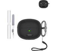 Coque de protection en silicone pour écouteurs Baseus Bowie MC1 - Durable et écologique - Avec trous précis et compatibilité de charge - Résistante aux chocs - Confortable au toucher - Noir