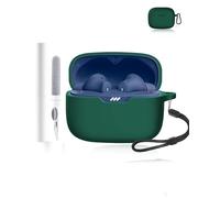 Coque de protection en silicone pour écouteurs JBL Wave Beam 2 - Durable et écologique - Avec trous précis et compatibilité de charge - Anti-choc - Toucher confortable - Vert foncé