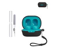 Coque de protection en silicone pour écouteurs JLab JBuds Mini - Durable et écologique - Avec trous précis et compatibilité de charge - Résistante aux chocs - Confortable au toucher - Noir