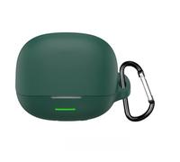 Coque de protection en silicone pour écouteurs QCY MeloBuds N65, housse souple anti-chute et antichoc avec mousqueton (vert)