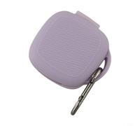 Coque de protection en silicone pour écouteurs Raycon Essential Open avec protection intégrale contre les chutes et les dommages causés par l'eau avec mousqueton attaché Noir (violet)