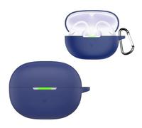 Coque de protection en silicone pour écouteurs Shokz OpenDots Air, étui souple avec mousqueton, résistant aux chutes et à la poussière, accessoires de protection pour écouteurs (bleu foncé)