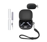 Coque de protection en silicone pour écouteurs Soundcore Liberty 4 Pro - Durable et écologique - Avec trous précis - Anti-choc - Toucher confortable - Noir