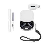 Coque de protection en silicone pour écouteurs Soundcore Liberty 4 Pro - Durable et écologique - Avec trous précis - Anti-choc - Toucher confortable - Blanc