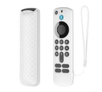 Coque de protection en silicone pour Fire TV 4K HD avec design antidérapant et résistant aux chocs (blanc)