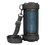 Coque de protection en silicone pour haut-parleur JBL Flip 7, conçue avec un matériau imperméable et une résistance aux chutes, sangle de vélo incluse pour une utilisation extérieure sécurisée (noir)