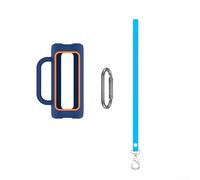 Coque de protection en silicone pour haut-parleur portable JBL Grip | Housse de voyage souple avec bandoulière | Peau résistante aux chocs pour des commandes et des ports faciles | Compact (bleu)
