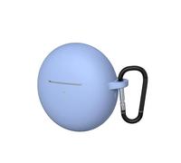 Coque de protection en silicone pour Huawei FreeBuds 7i - Avec mousqueton - Souple - Protection intégrale - Bleu ciel