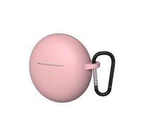 Coque de protection en silicone pour Huawei FreeBuds 7i, étui de protection avec mousqueton pour casque - Coque souple de protection intégrale antichoc (rose)