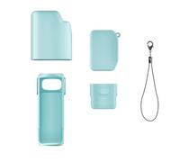 Coque de protection en silicone pour Insta 360 Luna Ultra avec capuchon d'objectif et pare-soleil (cyan)