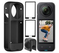Coque de Protection en Silicone pour Insta 360 X4 avec Bouchon d'objectif, Protecteur d'écran pour Insta 360 X4 Accessoires, Kit d'accessoires de Protection 360 X4