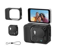 Coque De Protection en Silicone pour Insta360 Go Ultra BoîTier en Silicone ImperméAble pour CaméRa D’Action avec Capuchon Et Cordon pour Accessoires Insta360 Go Ultra (Noir)