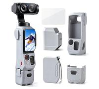Coque de protection en silicone pour Insta360 Luna Ultra, housse souple avec protections d'écran en verre trempé, capuchon d'objectif, support de base en silicone pour accessoires d'appareil photo