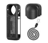 Coque de protection en silicone pour Insta360 X4 - Dissipation de la chaleur - Coque de protection en silicone pour Insta 360 X4 - Accessoires de caméra de sport (ensemble noir)