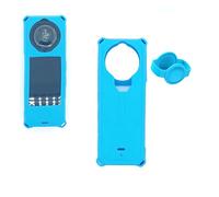 Coque de protection en silicone pour Insta360 X5 avec capuchon d'objectif et cordon pour Insta 360 X5 - Bleu