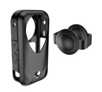Coque de protection en silicone pour Insta360 X6 avec couvercle d'objectif | Housse souple avec capuchon d'objectif | Côté batterie ouverte, protection complète des accessoires de caméra d'action X6