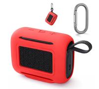 Coque de protection en silicone pour JBL Go 5, souple et résistante aux chocs, ajustement à 360°, sans couture, ultra mince, facile à nettoyer, lavable, découpes précises pour le chargement (rouge)