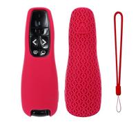 Coque de protection en silicone pour Logitech R400, coque souple antidérapante avec cordon de protection antichoc pour télécommande de présentation sans fil R400 (rose rouge)