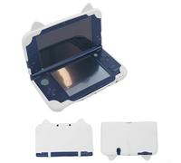 Coque de protection en silicone pour Nintendo 3ds LL XL - Motif chat mignon en relief - Peau de console de jeu intégrale avec découpes précises (blanc)
