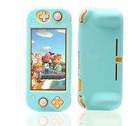Coque de Protection en Silicone pour Nintendo Switch Lite avec Film de Protection d'écran et 6 poignées de Pouce - Animal Crossing Bleu