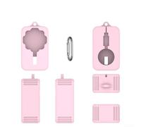 Coque de protection en silicone pour Oura Ring 4, étui de rangement de cordon avec protection contre la poussière et les rayures, support de câble compact, noir (rose)