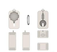 Coque de protection en silicone pour Oura Ring 4 - Organiseur de cordon, enrouleur intégré, compact 10,4 x 5,8 x 4 cm, pour support de station d'accueil (blanc)